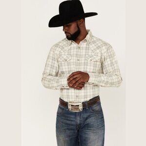 Blue Ranchwear Men's Yarn-Dye Plaid Print Long Sleeve Snap Western Shirt - XXL